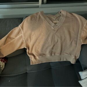 Aerie Washed out mauve v - neckline oversized sweater